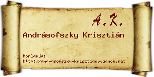 Andrásofszky Krisztián névjegykártya
