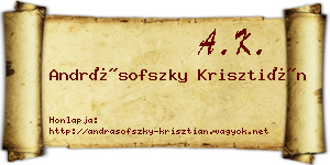 Andrásofszky Krisztián névjegykártya